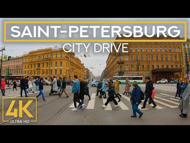 Exploring Saint Petersburg on a Cloudy Day - 4K City Drive Video