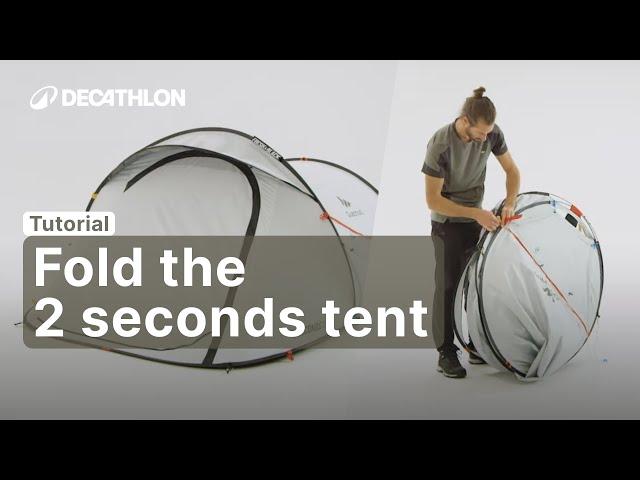 TUTORIAL - How to fold the 2 SECONDS QUECHUA TENT (fresh&black 2p) ? | Decathlon_QUECHUA