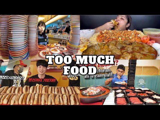 Lets eat TOO MUCH FOOD with mukbangers | ASMR Compilation | Lets eat with mukbangers