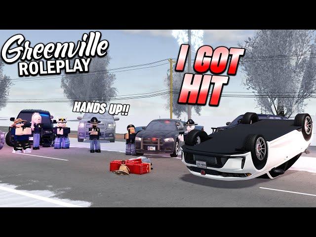 A COP CRASHED INTO ME... || ROBLOX - Greenville Roleplay