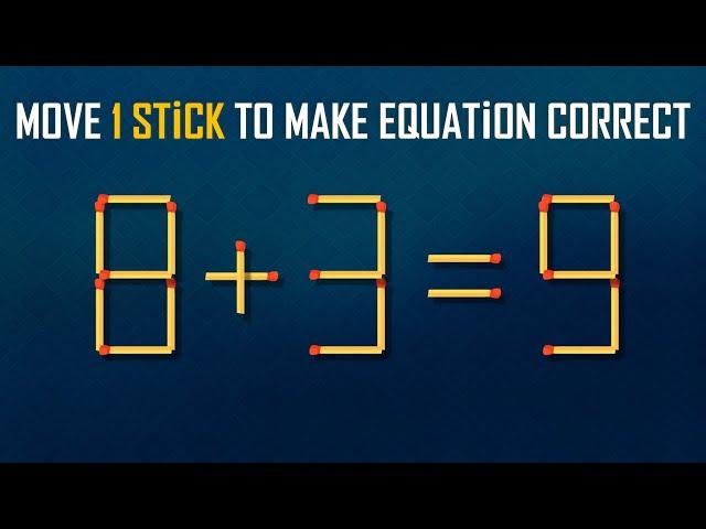 Move 1 Stick To Make Equation Correct- Matchstick Puzzle-4K