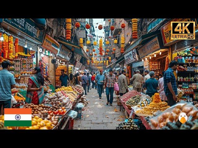 Bangalore, India Extremely Busy Market in Bangalore Old Central  (4K HDR)