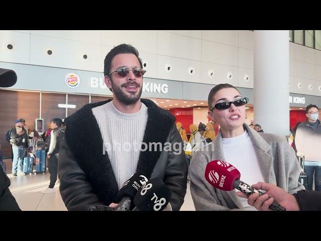 Barış Arduç ve Hande Erçel ile Havalimanında Röportaj