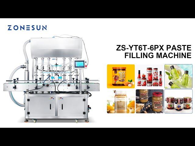 Automatic pneumatic Liquid Filling Machine 6 Head Servo Motor Low Viscous Paste ZS-YT6T-6PX