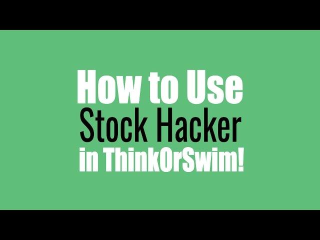 How to Build Your First Stock Hacker Scan in ThinkOrSwim - Complete Trader Tutorial