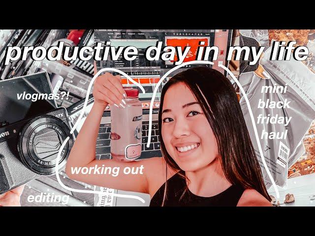 PRODUCTIVE DAY IN MY LIFE | planning the week, mini black friday haul, working out, & vlogmas?!