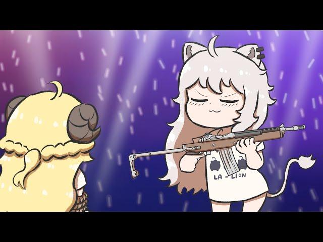 【手描き】 ししのこのこのこラムたんたん 【獅白ぼたん/角巻わため/切り抜き/hololive/エビフライ】