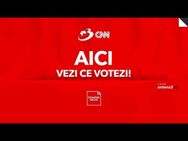 LIVE ANTENA 3 CNN ora 12: Ediție specială de Alegerile Prezidenţiale