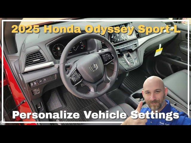 2025 Honda Odyssey Sport L Vehicle Settings | How do I change or set