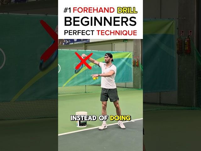 #1 Forehand Drill for Tennis Beginners (Crazy Easy Perfect Technique) #tennis #tennisforehand