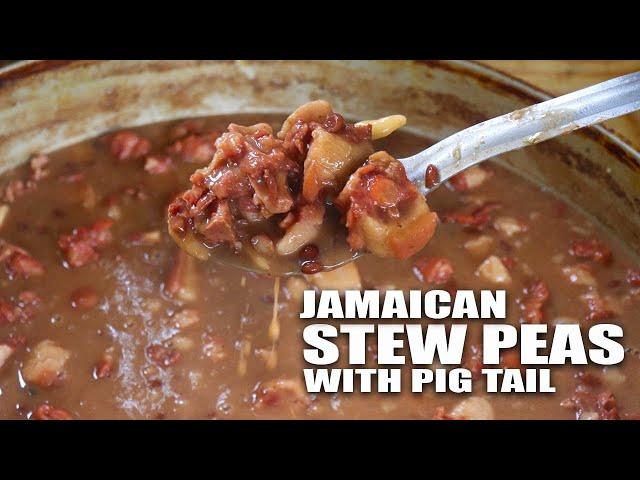 JAMAICAN STEW PEAS - MASSIVE POT OF STEW PEAS WITH PIGS TAIL