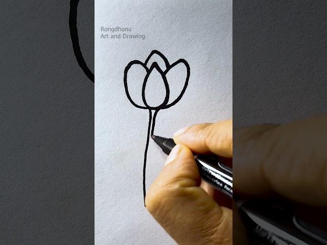 How To Draw A Tips Flower  #shorts #rongdhonuartanddrawing #flower #art #drawing #smallflowers