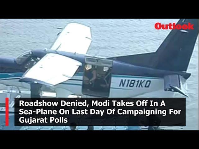 PM Modi Takes Off In A Sea-Plane On Last Day Of Campaigning For Gujarat Polls