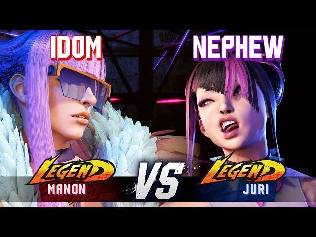 SF6 ▰ IDOM (Manon) vs NEPHEW (Juri) ▰ High Level Gameplay