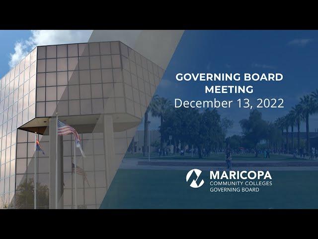 Governing Board Meeting - December 13, 2022