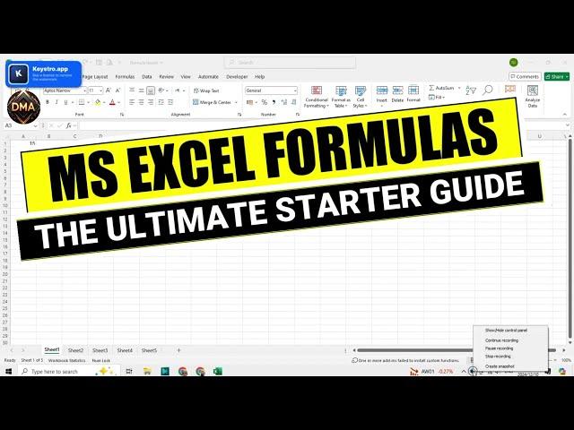 Excel Formulas | Ultimate starter guide | Formula and function basics