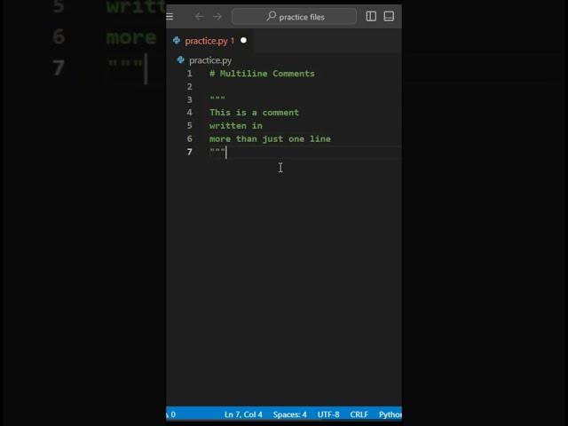 Multiline comments | #python #pythonprogramming #pythontutorial #python3 #pythontutorial