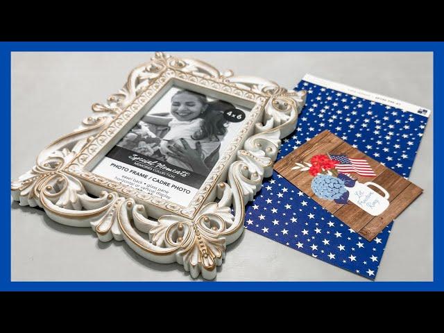 Dollar Tree Frame Makeover || Patriotic DIY || Just 1 Quick Craft