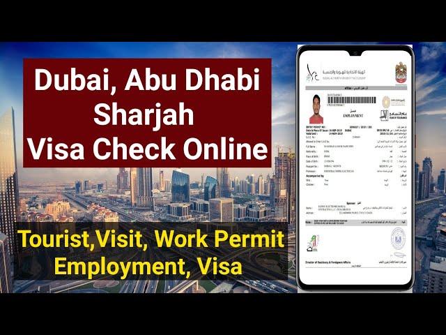 Dubai Visa Check online 2021 in Mobile, By Passport Number, Tourist Visa, Visit Visa, Work Permit