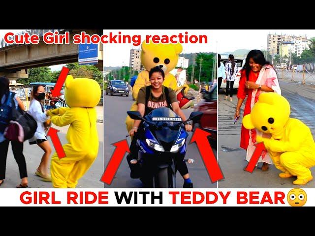 Girl Drive Bike With Teddy Bear | Cute लड़की Shocking Reaction | Am Action