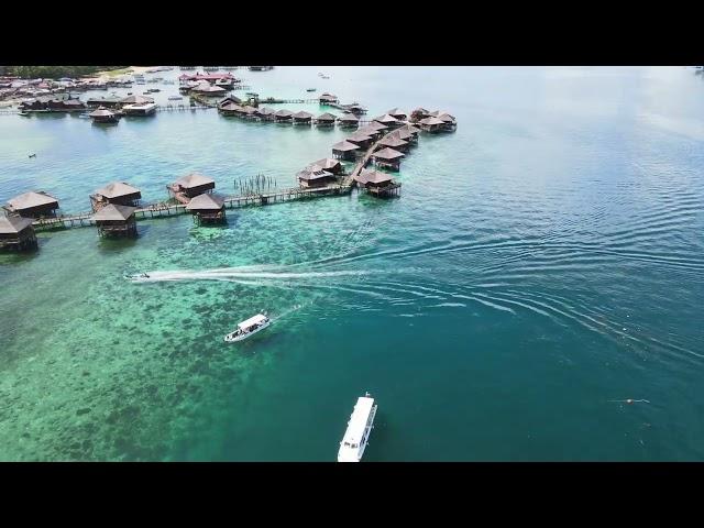 MABUL FROM ABOVE - MABUL ISLAND - MABUL WATER BUNGALOW RESORT - CINEMATIC AERIAL VIDEO