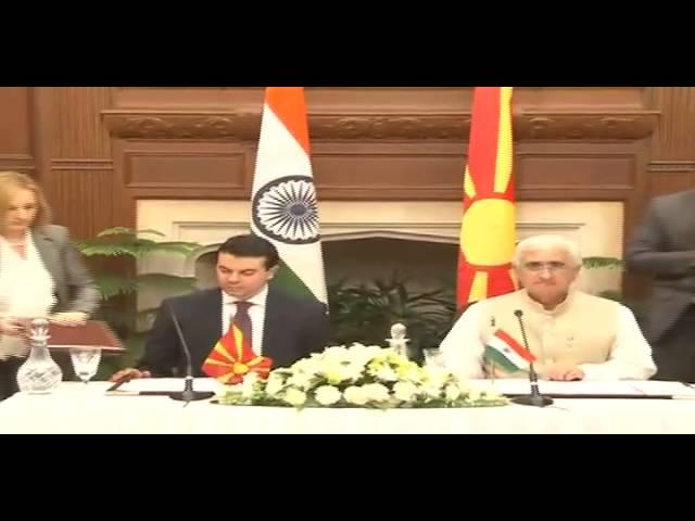 Visit of Minister of Foreign Affairs of Republic of Macedonia to India : Signing of Agreements