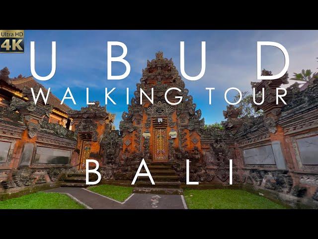 4K Ubud. Walking Tour. Bali. Indonesia. Beautiful city.