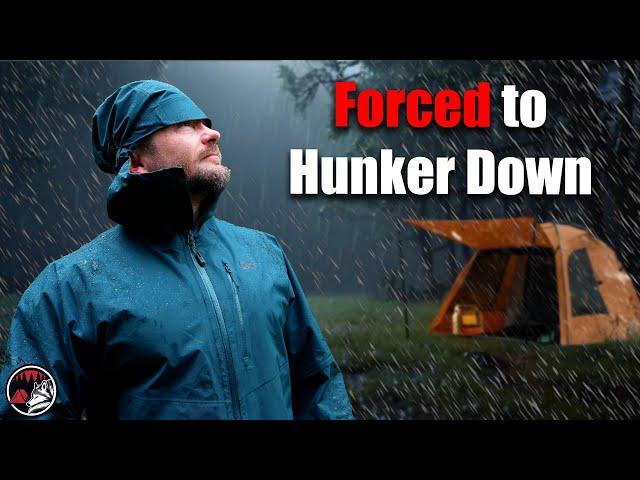 Battling the Storm : Relentless Heavy Rain Camping in a Hot Tent