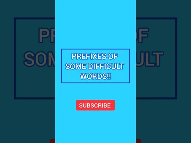 prefix of some difficult Words| Teaching world #english #learnenglish #learning #viral #shorts#goals