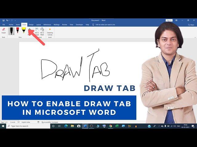 How to enable draw tab in word | how to draw on word document