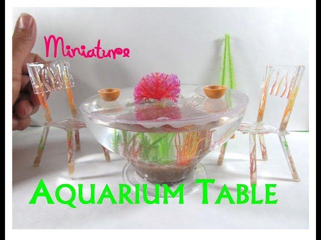 DIY Dollhouse Miniature Aquarium Dining Table (Actual Aquarium Furniture)