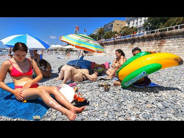 Nice Beach. Beach Walk 4k. Beach. Incredible Beach! Walk French Riviera.