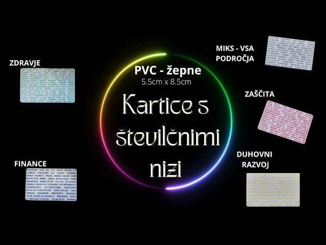 Kartice S ŠTEVILČNIMI NIZI dr Grabovoja zdravje, finance, zaščita, miks  področij, duhovni razvoj