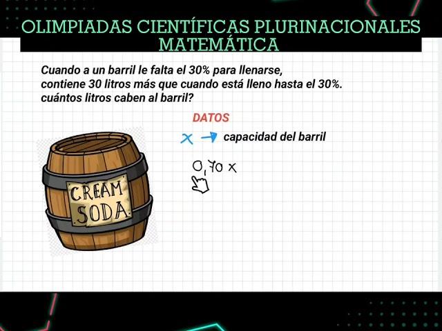 OLIMPIADAS CIENTÍFICAS PLURINACIONALES MATEMÁTICA ECUACIONES