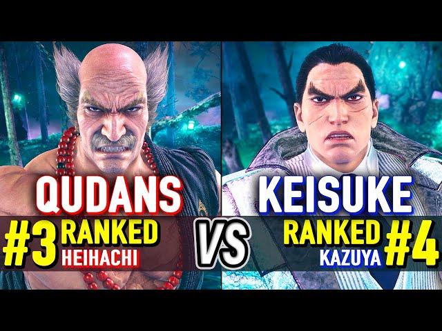 T8  QUDANS (#3 Ranked Heihachi) vs KEISUKE (#4 Ranked Kazuya)  Tekken 8 High Level Gameplay