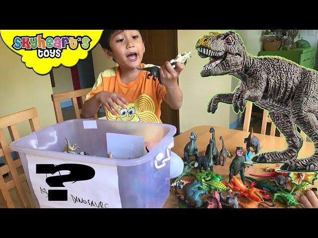 WHAT'S INSIDE THE BOX? 100++ Dinosaur toys for kids trex triceratops raptor jurassic world toys