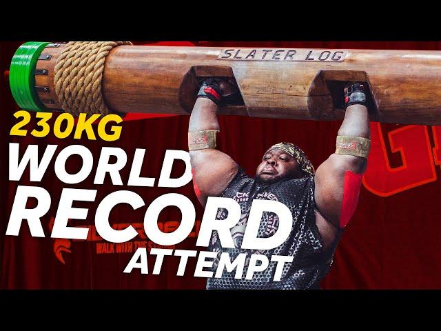 Strongmen GIANTS attempt 230kg/507lbs Log Lift | Iron Biby + Luke Stoltman