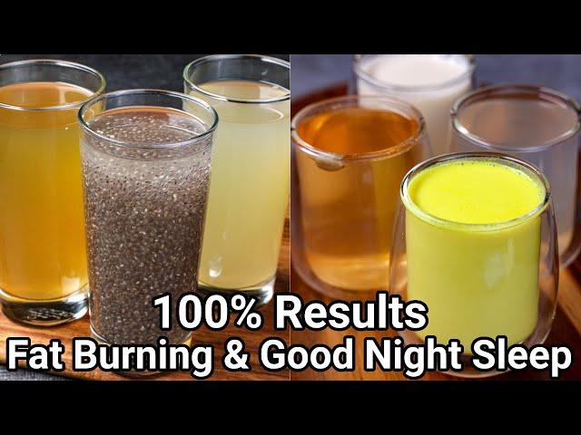 7 Drinks for Fat burn Weight loss & Better sleep at Night | Stress Relieve Natural Homemade Drinks