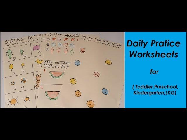 Daily Practice Worksheets for Toddler, LKG, Nursery, Kindergarten,Preschool