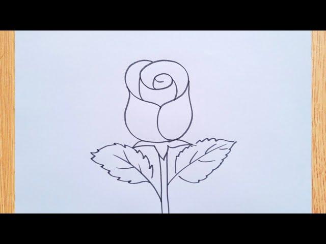 how to draw rose drawing easy step by step‎@Drawing Talent