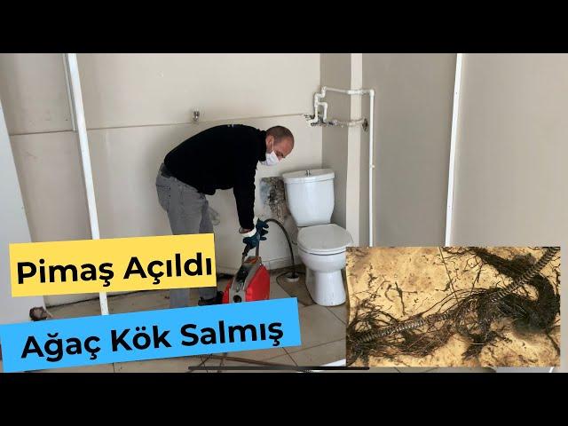 KLOZET TIKANIKLIĞINA GİTTİK BORU'DAN AĞAÇ KÖKÜ ÇIKARDIK - KLOZET AÇMA