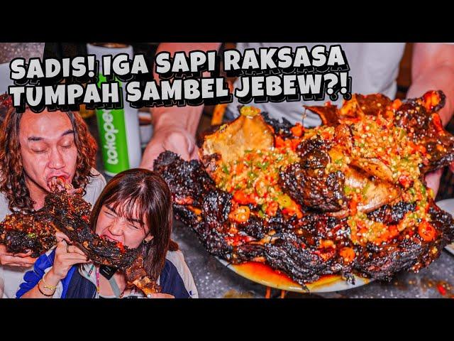 SADIS! MAKAN IGA BAKAR SAPI RAKSASA TUMPAH SAMBEL JEBEW