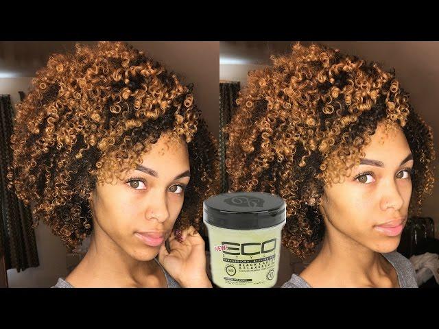 THE BEST ECO STYLER GEL!? NEW BLACK CASTOR & FLAXSEED OIL GEL REVIEW/DEMO