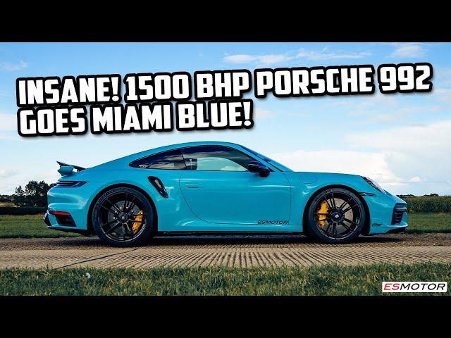 OUR 1500BHP PORSCHE 992 TURBO S GOES MIAMI BLUE!! #porsche #esmotoruk #911turbos #ES1300