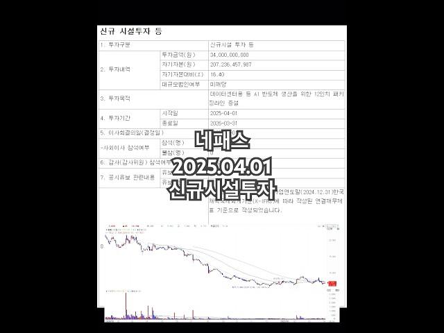 [250401 네패스] 신규시설투자