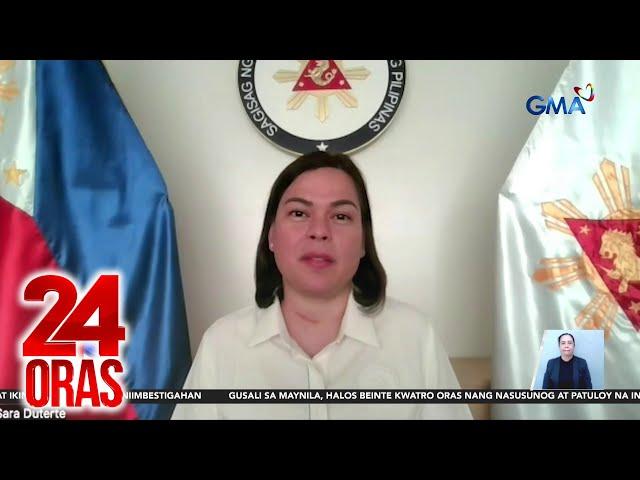 VP Sara Duterte - Leaders should not be motivated by cash, cocaine, or champagne | 24 Oras