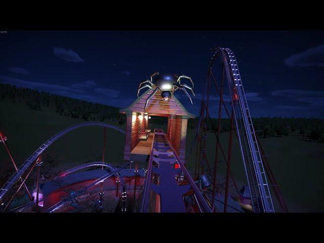 Planet Coaster "Venom" floorless coaster ride POV