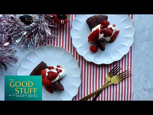 Mary Berg's Flourless Chocolate Cake with Mulled Wine Berries | The Good Stuff with Mary Berg