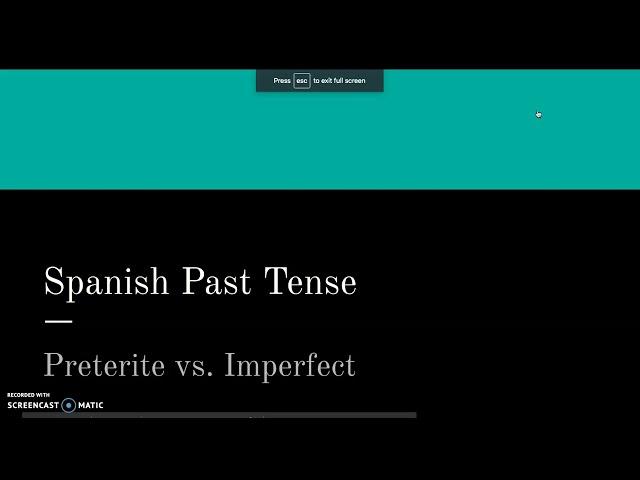 Preterite vs Imperfect (Spanish Past Tense)