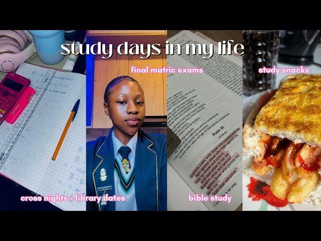 study vlogfinal matric exams, study tips, cross nights, library dates|| south african youtuber